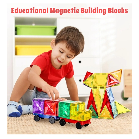 Meuzhen Colorful 120 Magnetic Building Blocks Set With Book Of Ideas - Picture 2 of 8